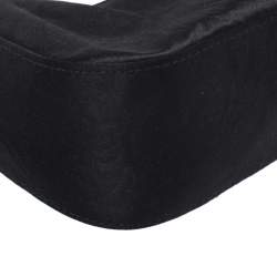 Escada Black Satin Crystal Logo Embellished Bag