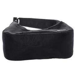 Escada Black Satin Crystal Logo Embellished Bag