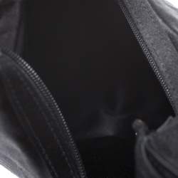 Escada Black Satin Crystal Logo Embellished Bag