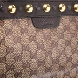 Gucci Beige/Ebony GG Crystal Canvas and Leather Medium Babouska Tote