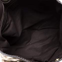 مملوكة مسبقًا حقيبة يد غوتشي Mix  جلد وكانفاس كريستال GG بيج/ بنية