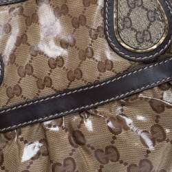 مملوكة مسبقًا حقيبة يد غوتشي Mix  جلد وكانفاس كريستال GG بيج/ بنية