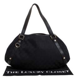 مملوكة مسبقًا حقيبة كتف غوتشي Pelham  جاكارد متوسطة جلد وكانفاس GG سوداء