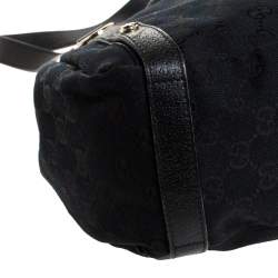 مملوكة مسبقًا حقيبة كتف غوتشي Pelham  جاكارد متوسطة جلد وكانفاس GG سوداء