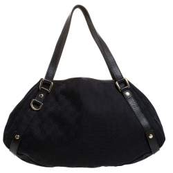 مملوكة مسبقًا حقيبة كتف غوتشي Pelham  جاكارد متوسطة جلد وكانفاس GG سوداء