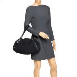 مملوكة مسبقًا حقيبة كتف غوتشي Pelham  جاكارد متوسطة جلد وكانفاس GG سوداء