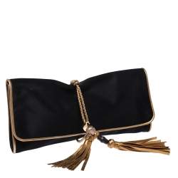 مملوكة مسبقًا حقيبة كلتش غوتشي مسائية ماليكا ساتان ذهبي/ أسود