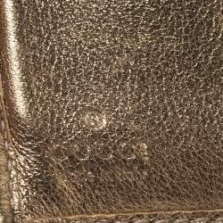 Gucci Brown/Metallic Gold GG Canvas Abbey D Ring Compact Wallet