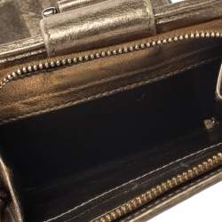 Gucci Brown/Metallic Gold GG Canvas Abbey D Ring Compact Wallet
