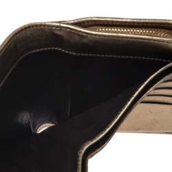 Gucci Brown/Metallic Gold GG Canvas Abbey D Ring Compact Wallet