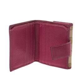 Gucci Beige/Pink GG Canvas Compact Wallet