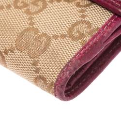 Gucci Beige/Pink GG Canvas Compact Wallet
