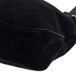 مملوكة مسبقًا حقيبة كتف غوتشي كانفاس  جي جي  وجلد سوداء