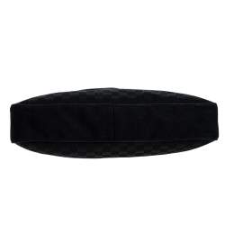 مملوكة مسبقًا حقيبة كتف غوتشي كانفاس  جي جي  وجلد سوداء