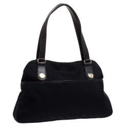 مملوكة مسبقًا حقيبة كتف غوتشي كانفاس  جي جي  وجلد سوداء