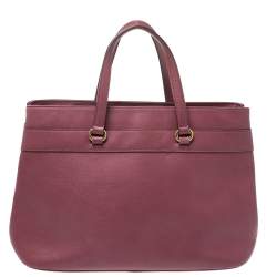 Pre Owned حقيبة غوتشي يد علوية برايت بيت متوسطة جلد وردي