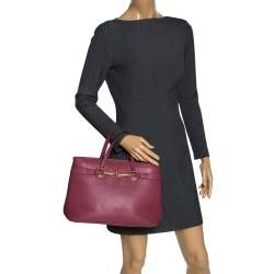 Pre Owned حقيبة غوتشي يد علوية برايت بيت متوسطة جلد وردي