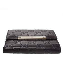 Gucci Brown Guccissima Leather French Flap Wallet
