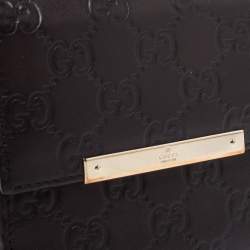 Gucci Brown Guccissima Leather French Flap Wallet
