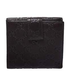 Gucci Brown Guccissima Leather French Flap Wallet