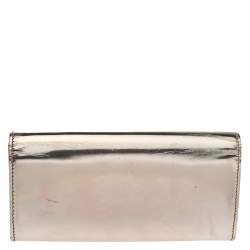 Pre Owned Gucci Metallic Gold Leather Gem Mini Clutch