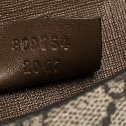 Gucci Beige/Brown GG Supreme Canvas Stirrup Flap Wallet
