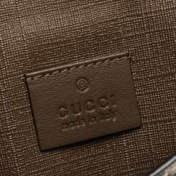 Gucci Beige/Brown GG Supreme Canvas Stirrup Flap Wallet