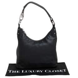 Pre Owned Gucci Black Leather Hobo