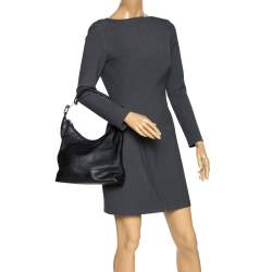 Pre Owned Gucci Black Leather Hobo