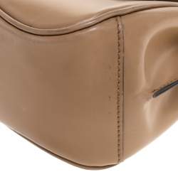 Pre Owned Gucci Beige Leather Lady Lock Bamboo Top Handle Bag