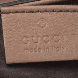Pre Owned Gucci Beige Leather Lady Lock Bamboo Top Handle Bag