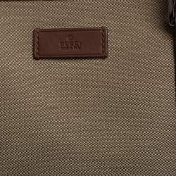 Pre Owned Gucci Khaki Canvas and Leather Shopper Tote