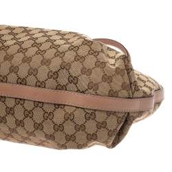 Pre Owned Gucci Beige GG Canvas and Leather Small Scarlett Interlocking G Tote