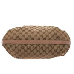 Pre Owned Gucci Beige GG Canvas and Leather Small Scarlett Interlocking G Tote