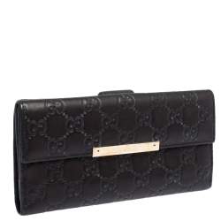 Gucci Dark Brown Guccissima Leather Flap Continental Wallet