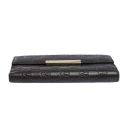 Gucci Dark Brown Guccissima Leather Flap Continental Wallet