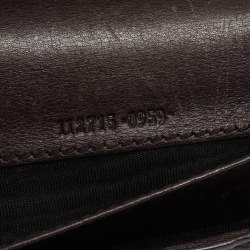 Gucci Dark Brown Guccissima Leather Flap Continental Wallet
