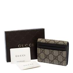 Gucci Brown GG Supreme Canvas Card Case