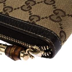 Gucci Beige GG Canvas and Leather Continental Zip Around Wallet