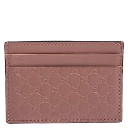 Gucci Pink Microguccissima Leather Card Holder