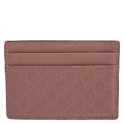 Gucci Pink Microguccissima Leather Card Holder