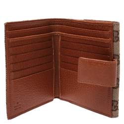 Gucci Beige GG Canvas and Leather Nailhead Compact Wallet