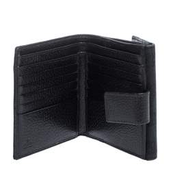 Gucci Black GG Canvas and Leather Studded Compact Wallet