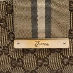 Gucci Beige GG Canvas and Leather Web Continental Wallet