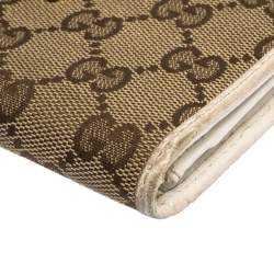 Gucci Beige GG Canvas and Leather Web Continental Wallet