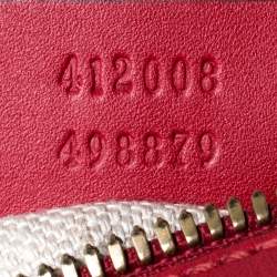 Pre Owned Gucci Red Leather Webby Bee Crossbody Bag