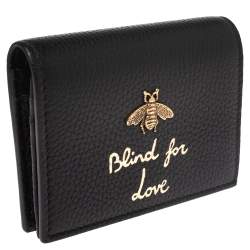 Gucci Black Leather Animalier Card Case