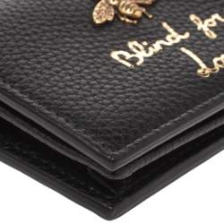 Gucci Black Leather Animalier Card Case