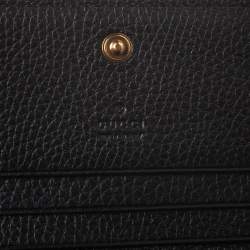 Gucci Black Leather Animalier Card Case
