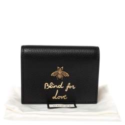Gucci Black Leather Animalier Card Case